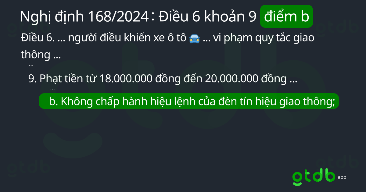 Điểm b khoản 9 Điều 6 Nghị định 168/2024